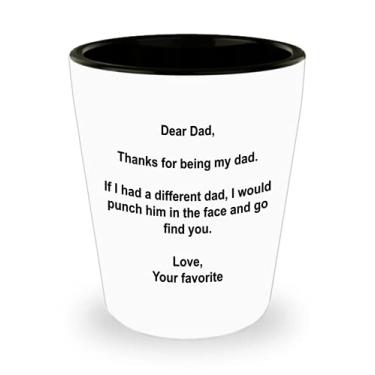 Imagem de Copo de shot Dear Dad - Dear Dad Gifts - Ideia de presente para o dia dos pais - Copo de cerâmica engraçado