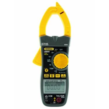 Imagem de General Tools Grampo de amperes de exibição dupla CM660 com amperes CA/C, True RMS, detector de tensão sem contato, 750V, 600A, resolução 0,01A
