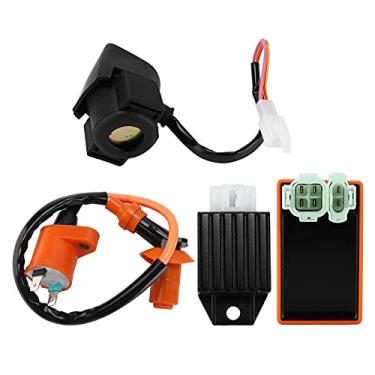 Imagem de Aramox Módulo CDI de 6 pinos, bobina de ignição de 12 V, retificador de 4 pinos, solenoide de partida para 50, 70, 90, 110, 125, motor horizontal, bicicletas, quadriciclos,