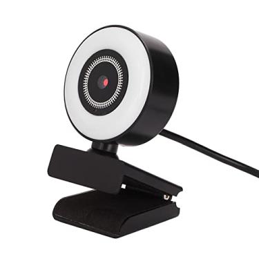 Imagem de Webcam usb, câmera de pc 1080 p com microfone, câmera usb rotativa flexível de iluminação suplementar para youtube, chamada de vídeo skype, estudo, conferência(1080P foco fixo)