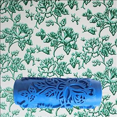 Imagem de Yajun Rolo de pintura para decoração de parede com estampa 3D, cabeça de escova de borracha 12,7 cm para decoração de sala de casa, textura de parede, estêncil, rolo-9