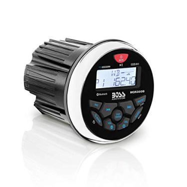 Imagem de BOSS Audio Systems Receptor de medidor estéreo de barco marítimo MGR350B – Unidade principal Bluetooth, sem leitor de CD DVD, amplificador de 4 canais integrado, à prova de intempéries, USB,