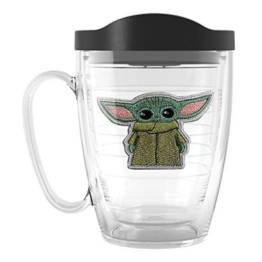 Imagem de Tervis Copo de viagem com isolamento térmico de parede dupla Star Wars Mandalorian Grogu Made in USA mantém as bebidas frias e quentes, caneca de 473 ml, clássica