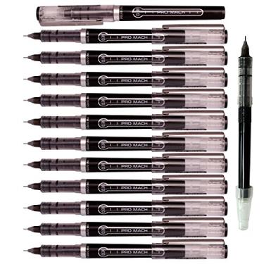 Imagem de Caneta esferográfica de rolo Morning Glory Pro Mach – 0,38 mm – Ponta de ponta fina (pacote com 12 canetas) 1 refil, Preto