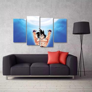 Imagem de Quadro Decorativo Goku Genki Dama Quarto Em Tecido 4 Peças 1