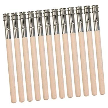 Imagem de Fancyes Extensores de lápis de 12 peças, alongador de lápis, suporte de extensor de lápis de cabeça ajustável com alça de madeira, ferramenta de escrita de