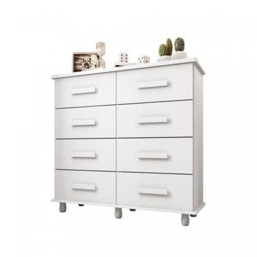 Imagem de Cômoda Paris 8 Gavetas Branco Lanza 