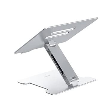 Imagem de Suporte ajustável para laptop com hub USB 3.0 de 4 portas, suporte de computador de alumínio compatível com MacBook Air Pro, Dell XPS, notebook e tablet de 10 a 15,6 polegadas