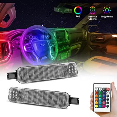 Imagem de BESTVIEW Painel de porta interior de LED RGB, luz de cortesia multicolorida, conjunto de luzes multicoloridas para Chevy GMC C/K Silverado/Sierra 1500 2500 3500 Suburban Tahoe Avalanche Yukon Cadillac Escalade