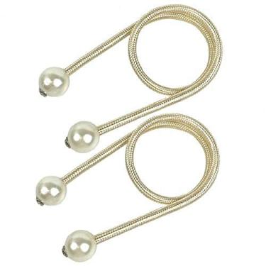 Imagem de peças prendedor de cortina prático requintado clipe de cortina resistente ao desgaste decorativo fivela de cortina prendedores de cortina suportes de cortina ganchos de amarração de cortina, creme, 4 peças