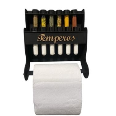 Imagem de Porta Tempero/Condimentos Com Porta Papel Toalha - 12 Tubetes Envio Im