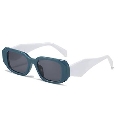 Imagem de Óculos de sol femininos quadrados fashion elegantes óculos de sol de foto de rua óculos de sol poligonais versáteis, 9, tamanho único