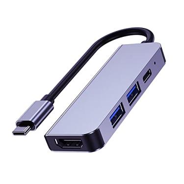 Imagem de Adaptador HDMI USB C Hub, QCEs 4 em 1 tipo C para HDMI e hub USB com vídeo 4K HDMI 100W carregamento PD e dongle USB 3.0 de 5 Gbps compatível com MacBook Pro/Air 2021 iPad Pro, XPS, Samsung Dex, Switch Dock