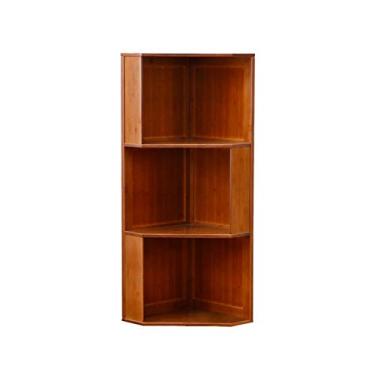 Imagem de KIZQYN Estante de canto de parede estante de livros de 3 andares estante do chão ao teto adequada para escritório quarto sala de estar prateleira de exibição estante de livros estante