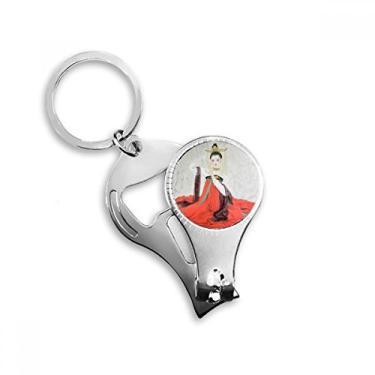 Imagem de Beleza clássica estilo chinês aquarela alicate anel chaveiro abridor de garrafas cortador