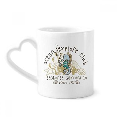 Imagem de Hippocampus Marine Life Caneca com estampa de desenho animado café cerâmica copo de coração de vidro