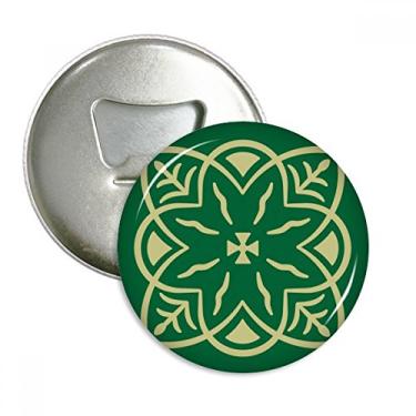 Imagem de Imã de geladeira com estampa decorativa verde Talavera estilo abridor de garrafas emblema multifuncional