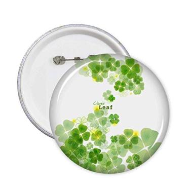 Imagem de Broche de trevo de quatro folhas Irlanda Dia de São Patrício com emblema de botão para decoração 5 peças