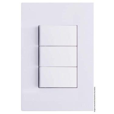 Imagem de Interruptor Triplo Simples 4x2 - Recta Branco Gloss