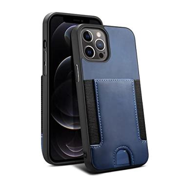 Imagem de Estojo de proteção contra quedas de couro confortável para iphone 13 12 11 Pro Max 13 pro Cartão bolso carteira bolsa capa protetora, azul, para iphone13 Pro MAX