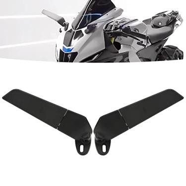 Imagem de 2 peças de espelho retrovisor de motocicleta, substituição de alumínio preto ajustável para Ninja 250 300 H2 H4