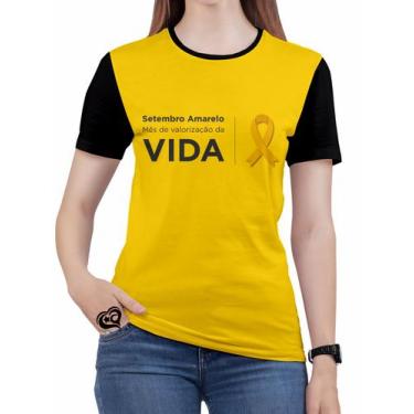 Imagem de Camiseta Setembro Amarelo Feminina Blusa Vida - Alemark