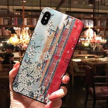 Imagem de Capa de telefone Cidade Proibida estilo chinês para iPhone XS MAX XR X 8 7 Plus 11 12 13 14 Pro Max Capa traseira em relevo, 1, para oppo R17