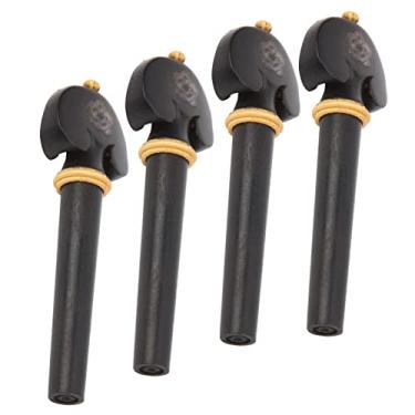 Imagem de Peg de afinação de violino, 4 unidades entalhadas à mão incrustadas com instrumentos musicais de buxo Peg de afinação para violino(#2)