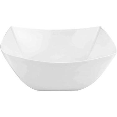 Imagem de Plastic Bowl - 18 oz. | Clear Fluted Square | Pack of 10