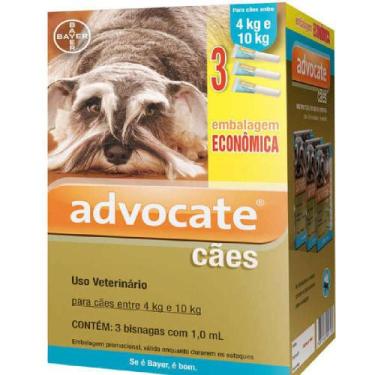 Imagem de Advocate Antipulgas Para Cães 4 A 10 Kg 1,0 Ml - Combo 3 Unidades - Ba