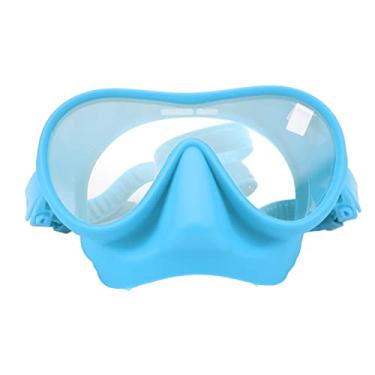 Imagem de Máscara de Mergulho Com Snorkel, óculos de Natação Dobrável de Vidro Temperado Antiembaçante para Mergulho Livre (Azul)
