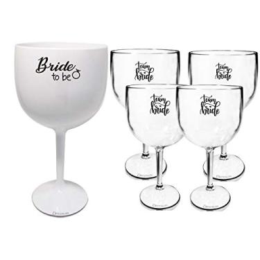 Imagem de 8 Taças Gin Acrilico 550ml Branca e Transparente Despedida de Solteira