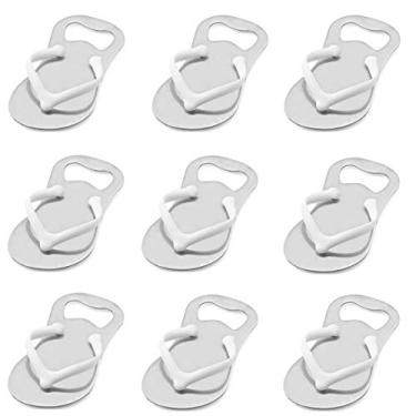 Imagem de Pacote com 10 abridores de garrafa de cerveja personalizados Thank You Gift Pop the Top, sandália de praia, abridores de garrafa de cerveja, gravados por OnePlace Gifts (branco)