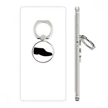 Imagem de Suporte masculino de couro preto contornado anel de telefone suporte de laço ajustável