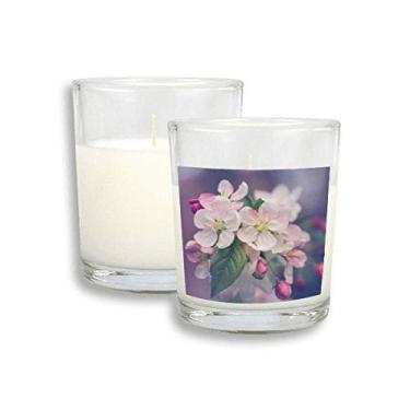 Imagem de Cera de incenso perfumada de vidro com lindas flores brancas rosa