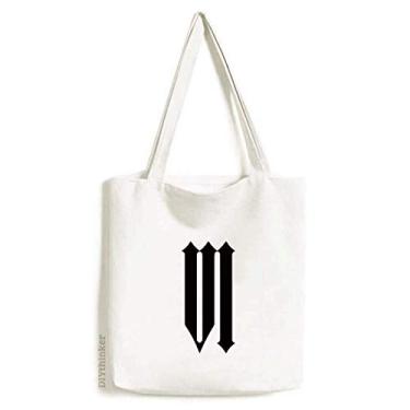 Imagem de Algarismos romanos Seis em silhueta preta, sacola de compras, bolsa casual