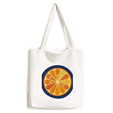 Imagem de Sacola de lona com estampa de frutas laranja O alfabeto bolsa de compras casual