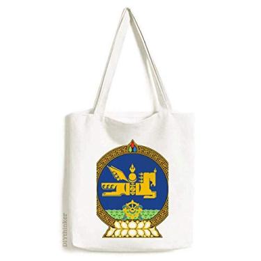 Imagem de Mongólia Emblema Nacional Art Deco Presente Fashion Bolsa de compras Bolsa Casual Bolsa