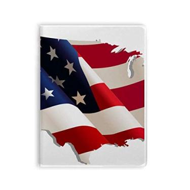 Imagem de Caderno de capa macia com mapa da bandeira dos EUA e estrelas e listras