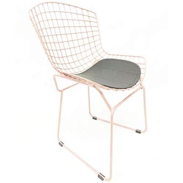 Imagem de Cadeira BERTOIA cor Rosê assento preto - Poltronas do Sul