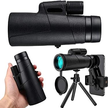 Imagem de Telescópio monocular 12 x 50 de alta definição, nevoeiro à prova d'água - com suporte para smartphone e tripé para observação de pássaros, caminhadas, camping, paisagens da vida selvagem