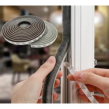Imagem de Veda Frestas Escova Fita Adesiva Vedação Janela Porta - 2 Metros Cinza - Youtek