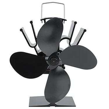 Imagem de Ventilador movido a calor, ventilador de fogão com 4 lâminas para lareira, ventilador de madeira com motores silenciosos, ventiladores de lareira resistentes ao calor para fogões de madeira, distribuição ecológica e eficiente de calor