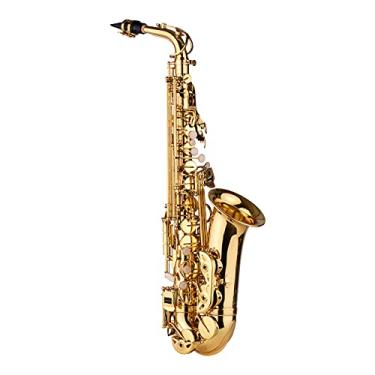 Imagem de Chusui AS100 Eb Saxofone Alto Latão Lacado Sax Alto Instrumento de Sopro com Estojo de Transporte Luvas Correias Escova de Pano de Limpeza
