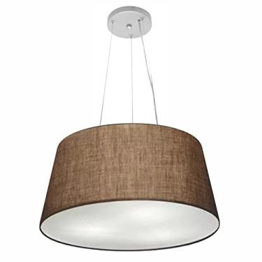 Imagem de Lustre Pendente Cone Cúpula Tecido 21/50x40 cm, Vivare Iluminação, Pendente4048 LC, Café, Médio