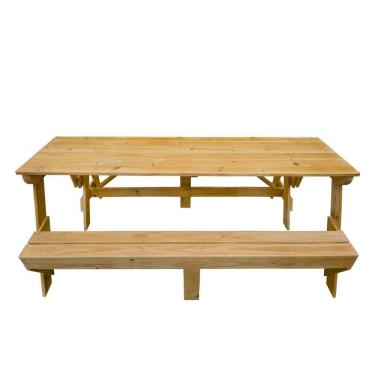 Imagem de Banco que Vira Mesa 2m para Área Externa com Stain Imbuia