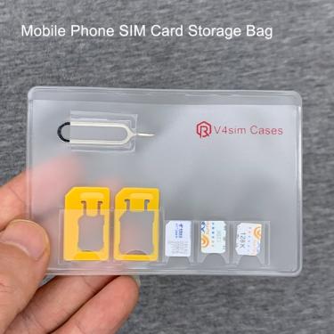 Imagem de Saco De Armazenamento De Cartão De Memória Portátil  Protetor De Cartão SIM  Micro Pin Box  Nano Box