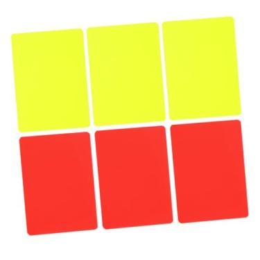 Imagem de GANAZONO 6 Unidades Árbitro Cartões Vermelhos e Amarelos Carteira De Árbitro Cartões De Futebol Portáteis Conjuntos De Cartões De Árbitro De Futebol Kit Vermelho e Amarelo Profissão Pvc