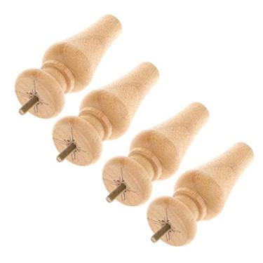 Imagem de Pack 4 Wooden Furniture Sofa Legs Feet - Bed Table Chair Cabinet Couch Lounge Replacement Legs, Assorted Designs - Black, 3# Rawcoding/270 (Size : 5# raw)