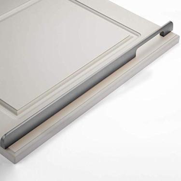 Imagem de Maçaneta de porta de guarda-roupa de liga de alumínio alongada, puxadores de armário de cozinha para móveis, para mesa de cabeceira, armário de sapatos/TV, puxadores de gaveta de banheiro de cômoda,